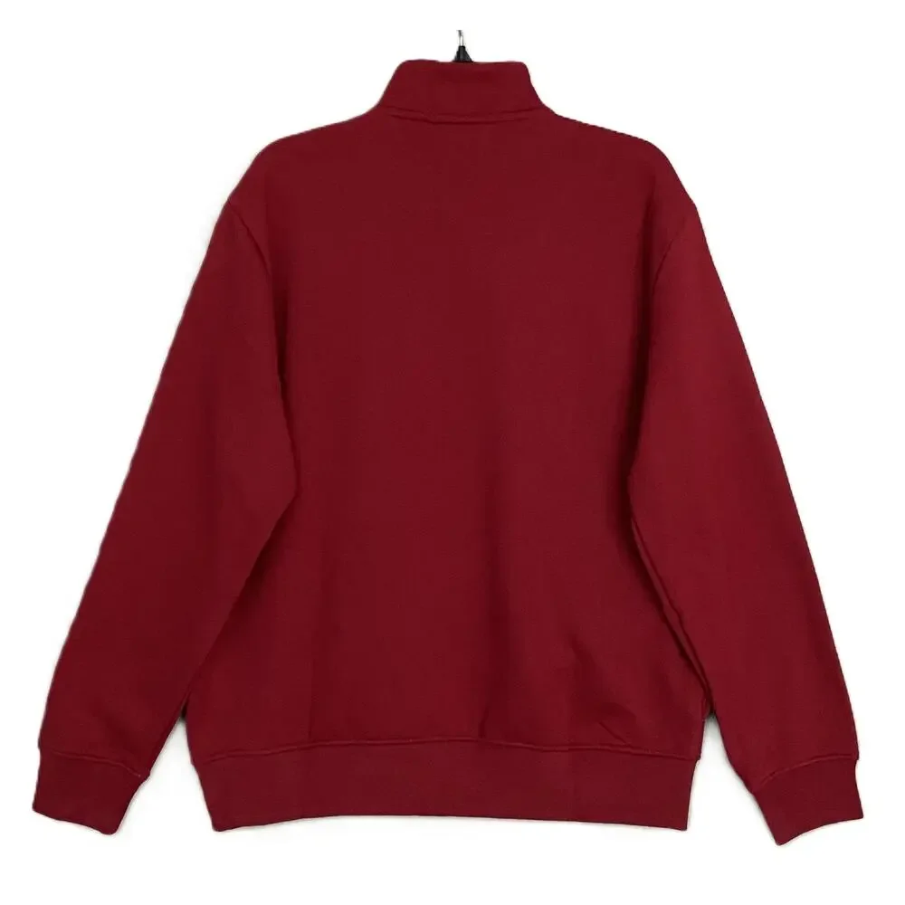 Polo by Ralph Lauren Men's Burgundy Half-Zip Sweatshirt